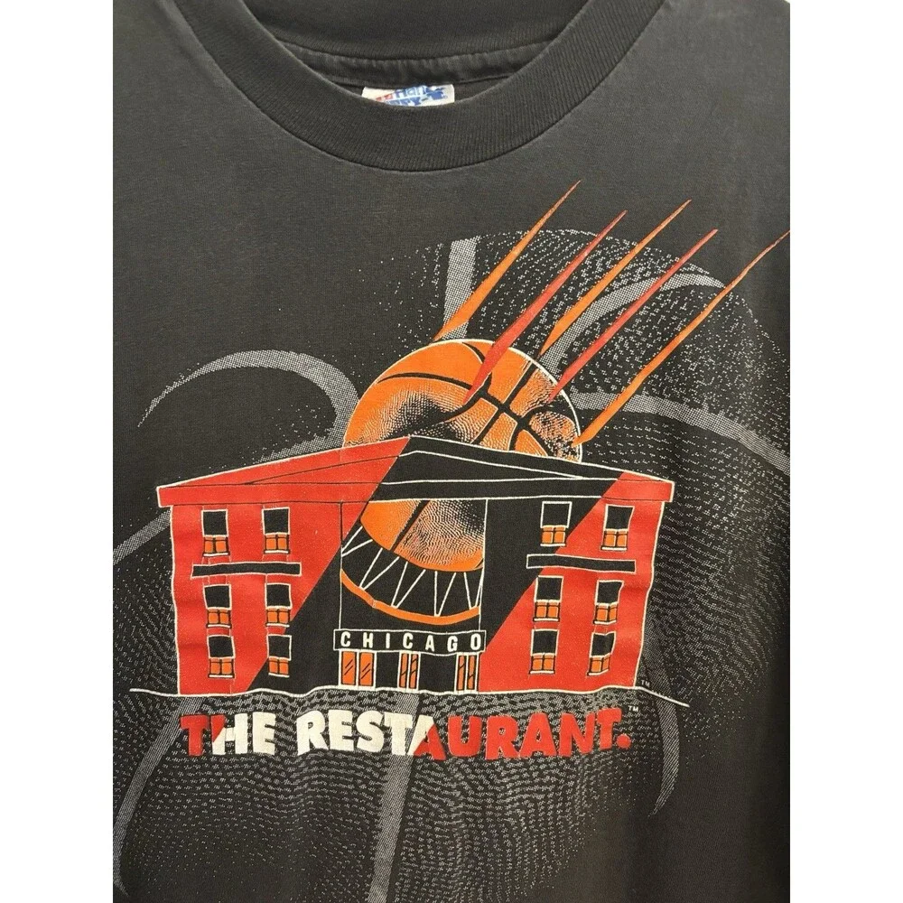 Vintage Chicago The Restaurant Michael Jordan Graphic LongSleeve T Shirt Size XL